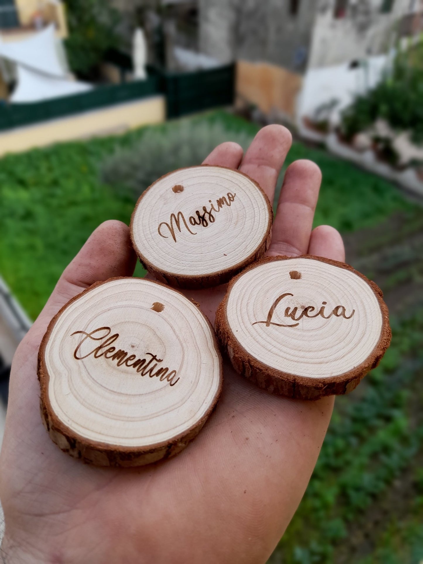 Fetta di legno Incisa a fuoco