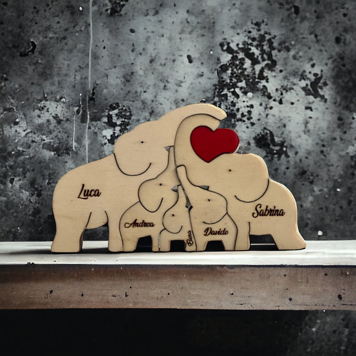 Famiglia di Elefanti Personalizzabili: Amore Familiare - Michele Di Palma Style Wood Creations