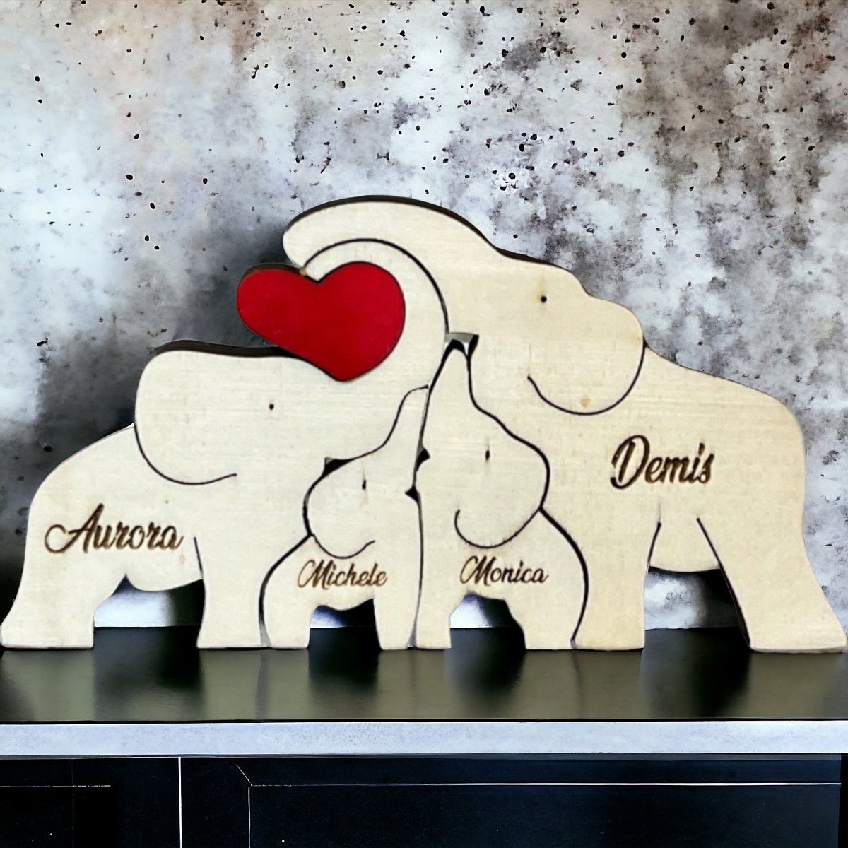 Famiglia di Elefanti Personalizzabili: Amore Familiare - Michele Di Palma Style Wood Creations